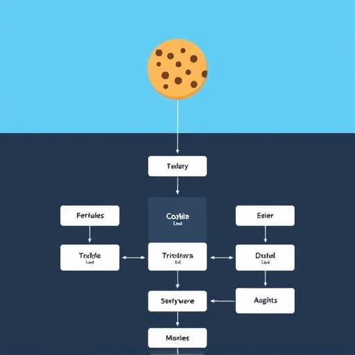 Diagrama que muestra el flujo de datos de las cookies de un usuario a trav&eacute;s del sitio web