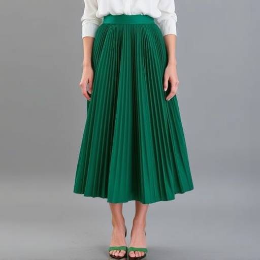 Falda midi plisada color verde esmeralda, elegante y sofisticada para cualquier ocasi&oacute;n.