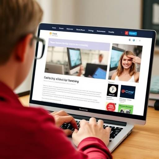 Imagen de una persona utilizando un lector de pantalla para navegar por un sitio web.