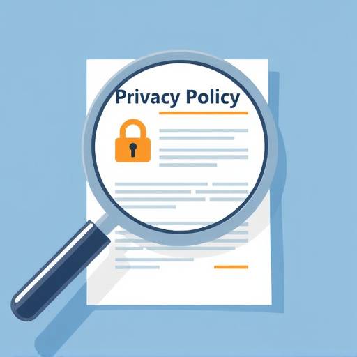 Imagen ilustrativa de una lupa sobre un documento con el t&iacute;tulo 'Pol&iacute;tica de Privacidad'