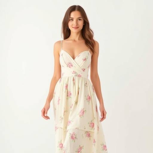 Mujer luciendo un elegante vestido de verano